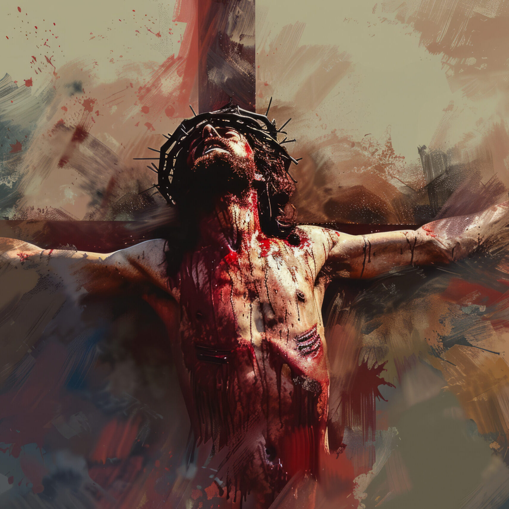 Jesus Christ crucified. Digital painting